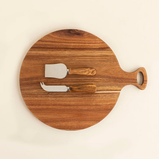 Round Cheese Serving Set Natural