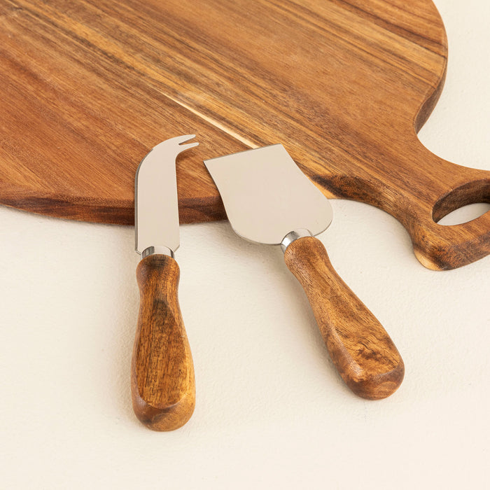 Round Cheese Serving Set Natural