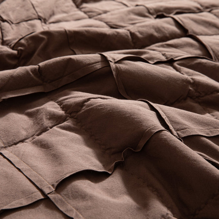 Diamond Bedspread Set King Size 280x260 cm Brown