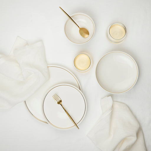 Luna Gold Rim Dinner Set 16 Pieces Gold