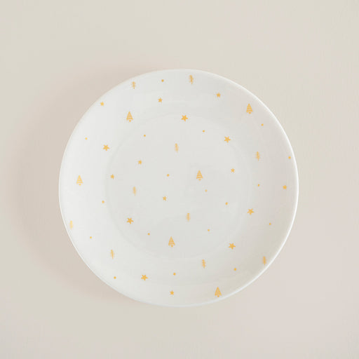 Cielo Cake Plate- 19 cm White-Gold
