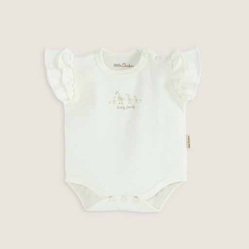 Goose Newborn Ruffled Body Ecru