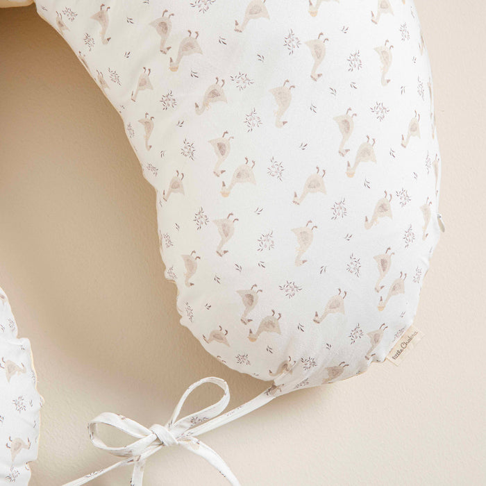 Goose Feeding Pillow Ecru / Yellow