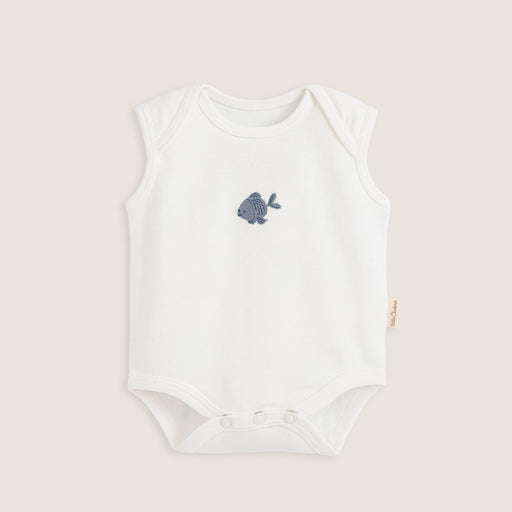 Under The Sea Newborn Sleeveless Body Ecru