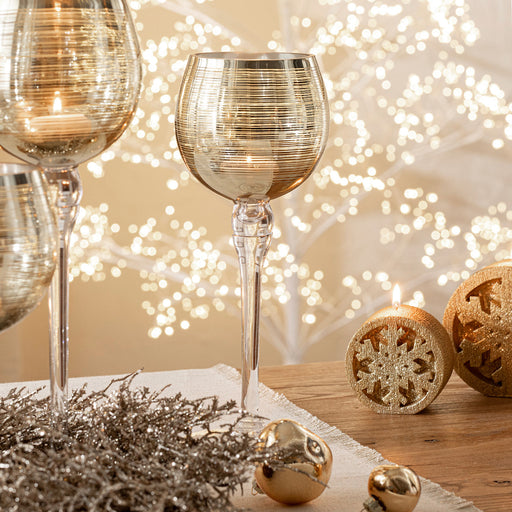 Huzo Candle Holder M Gold/Silver