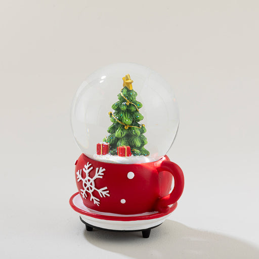 Cosy Snow Globe with Music Red/Green