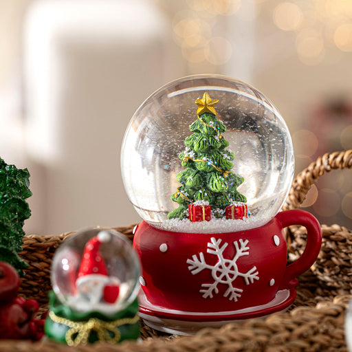 Cosy Snow Globe with Music Red/Green