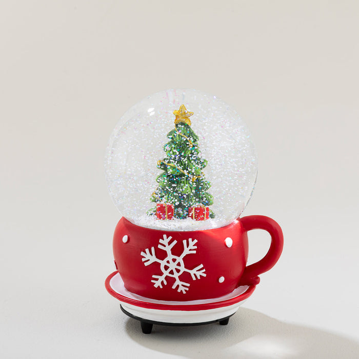 Cosy Snow Globe with Music Red/Green