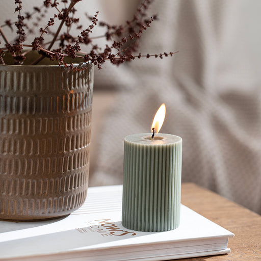 Helen Pillar Candle 6x8 Cm Khaki