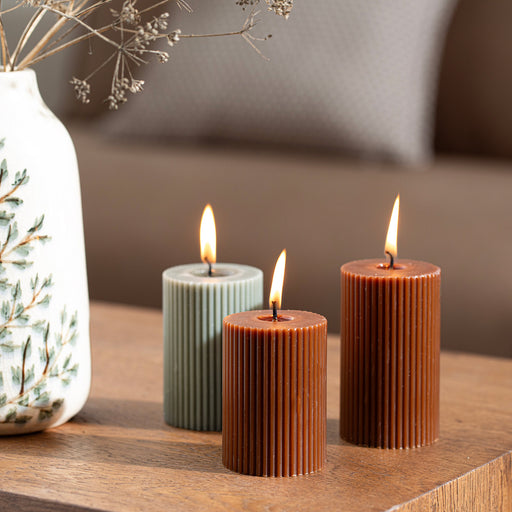 Helen Pillar Candle 6x8 Cm Brown