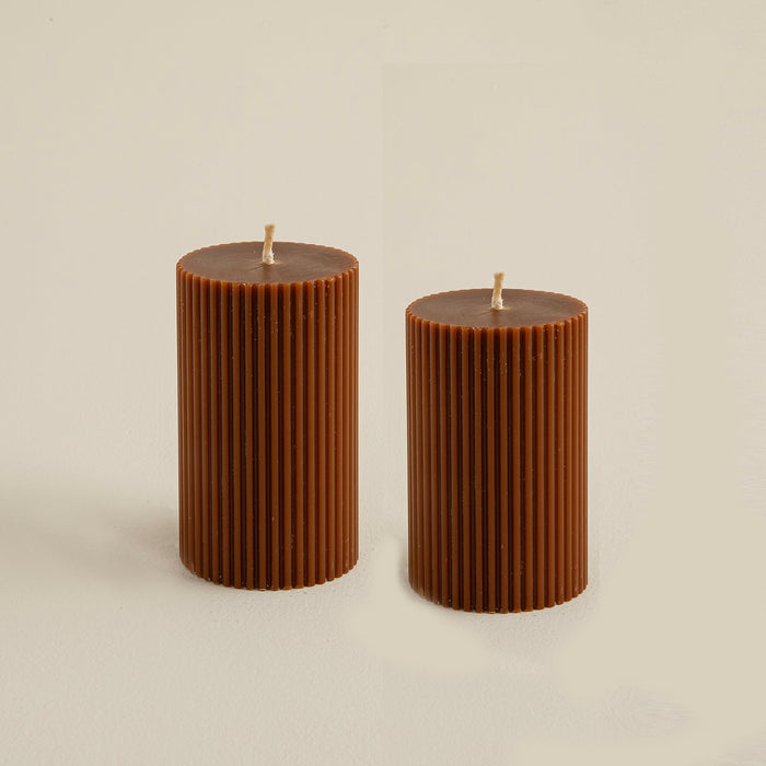 Helen Pillar Candle 6x8 Cm Brown
