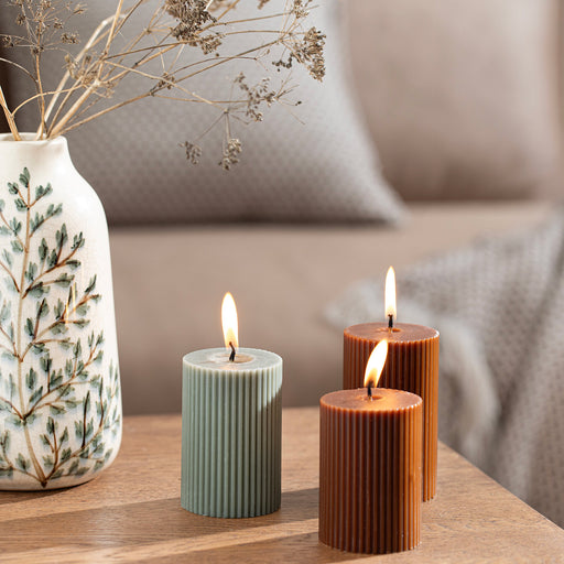 Helen Pillar Candle 6x10 Cm Brown