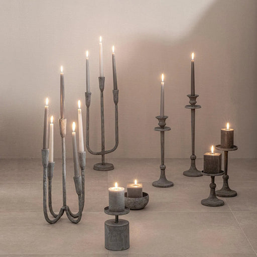 Helen Candle Set Of 2 25 Cm Grey