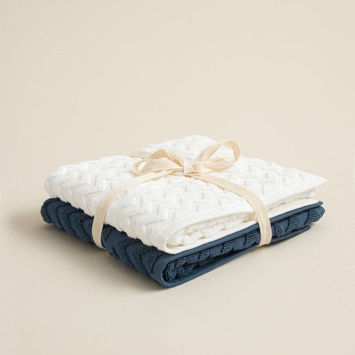 Zıgzag 2 Pcs Mats 50X70 Cm WHITE/MARINE BLUE