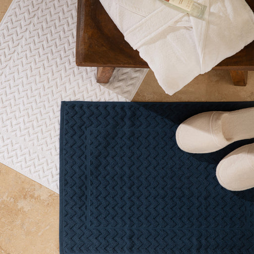 Zıgzag 2 Pcs Mats 50X70 Cm WHITE/MARINE BLUE