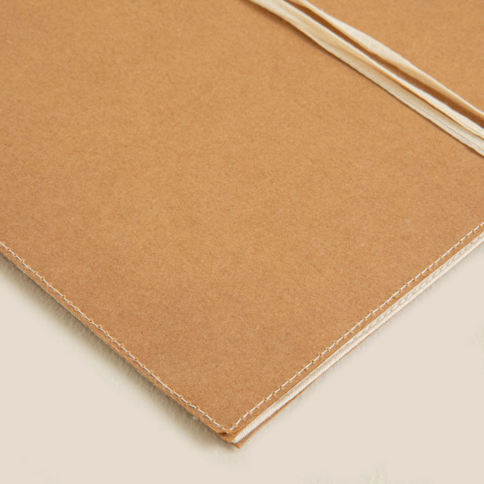 Kraft folder with Sutachi string closure- A6 Natural