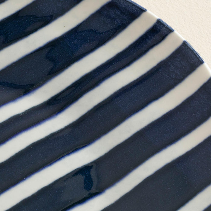 Seaside Stripe Serving Plate 28 Cm Blue/White