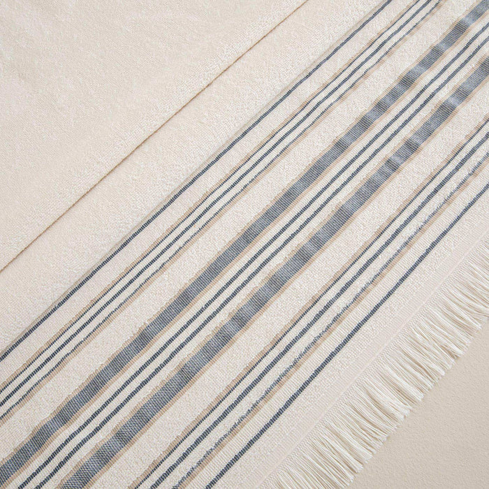 Derın Bath Towel 100x150 Cm ECRU/MARINE BLUE