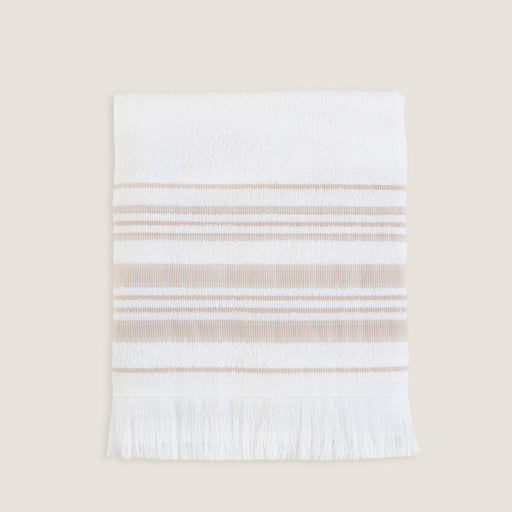 Derin Bamboo Face Towel 50x90 cm Beyaz-Beige