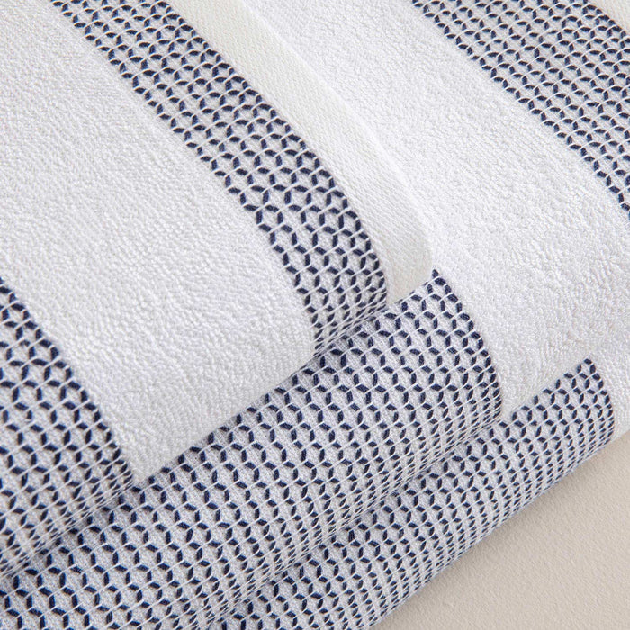 Albera Face Towel 50x90 Cm WHITE/MARINE BLUE