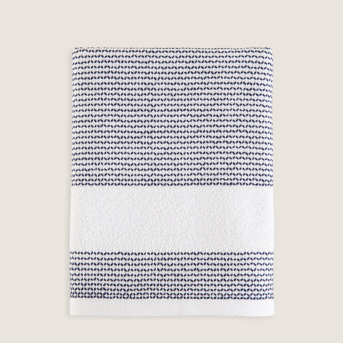 Albera Bath Towel 85x150 Cm WHITE/MARINE BLUE