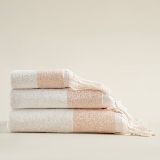 Bermundo Bath Towel 85*150 Cm Powder/Ecru