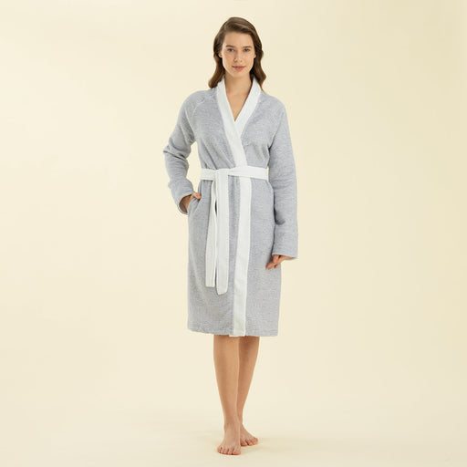 Albera Bathrobe WHITE/MARINE BLUE