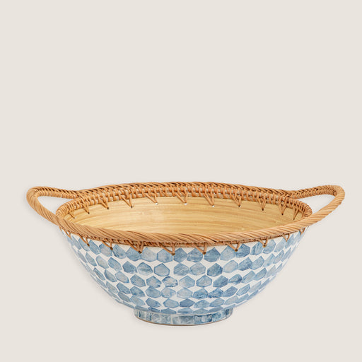 Hanoi Decorative Bowl White/Light Blue