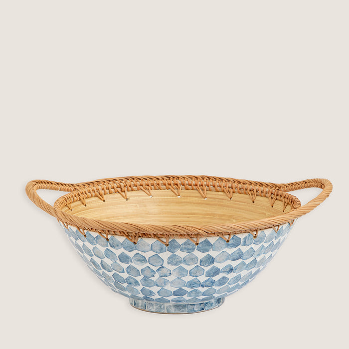 Hanoi Decorative Bowl White/Light Blue