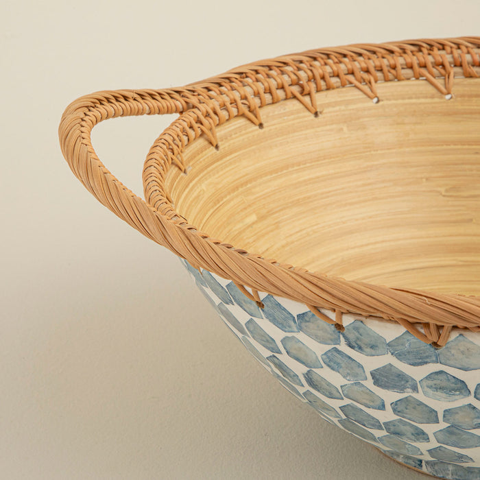 Hanoi Decorative Bowl White/Light Blue