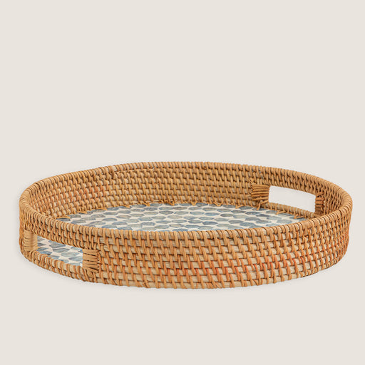 Hanoi Decorative Tray 37 cm White/Light Blue