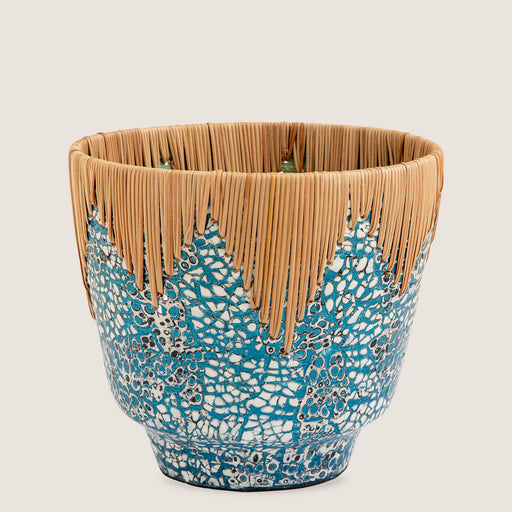 Chi Flower Pot 23 cm White/Light Blue