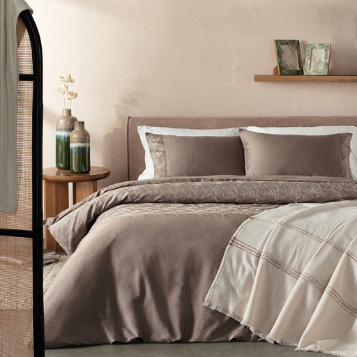Ginko Duvet Set KNG Dark Beige