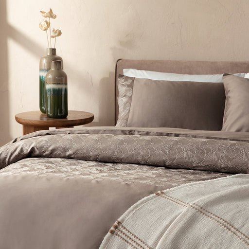Ginko Duvet Set KNG Dark Beige