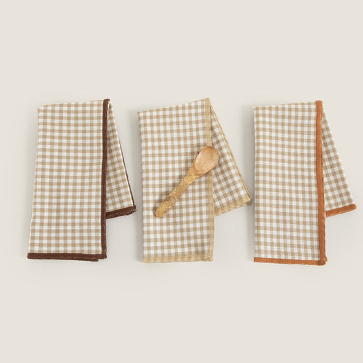 Carol 3-Pıece Napkın And Spoon Set Ecru-Beige