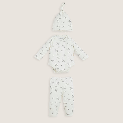Grey Zebra N.Born Set 3 Pcs Ecru