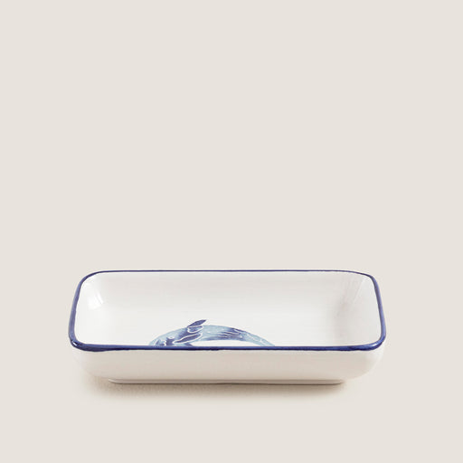 Chios Serving Plate 15x9 Cm Blue/White