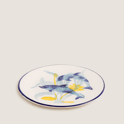 Chios Dolphin Mini Dessert Plate 15 Cm Blue/White