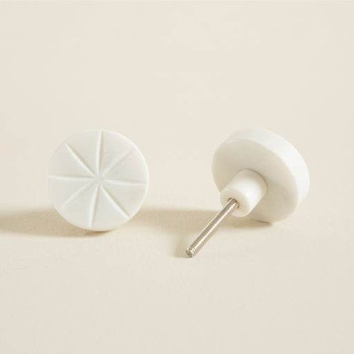Marbly Star Knob White