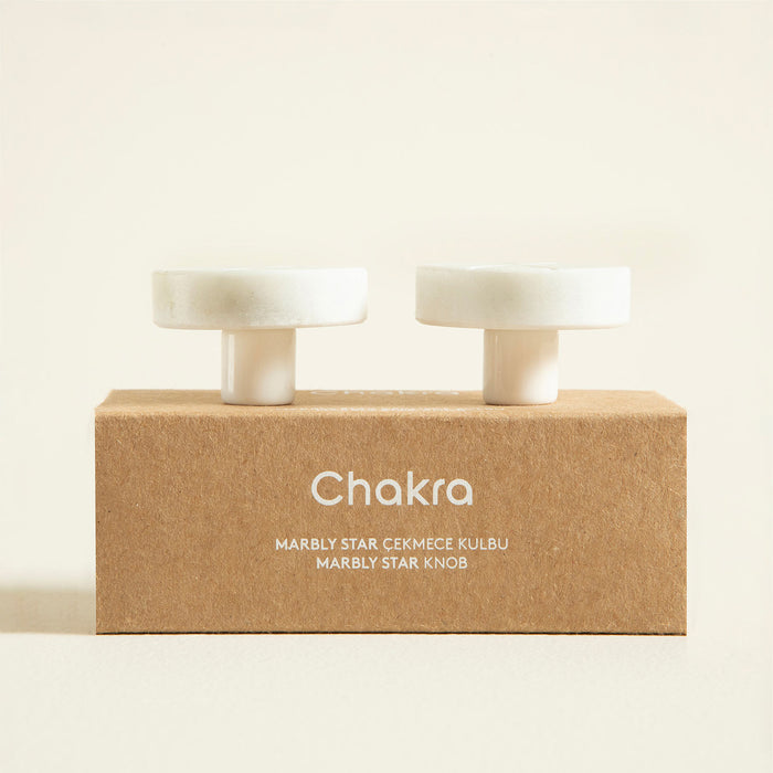 Marbly Star Knob White