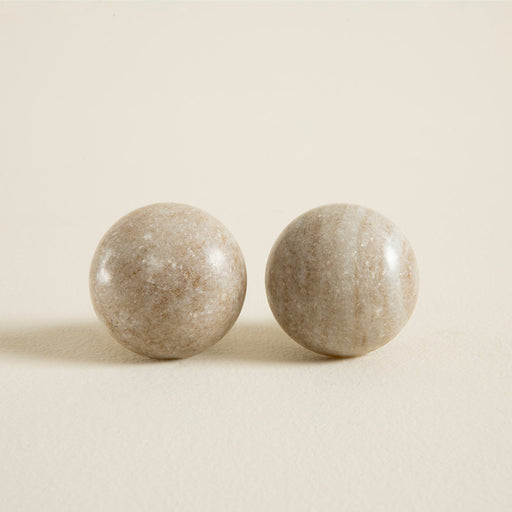 Marbly Round Knob Light Brown