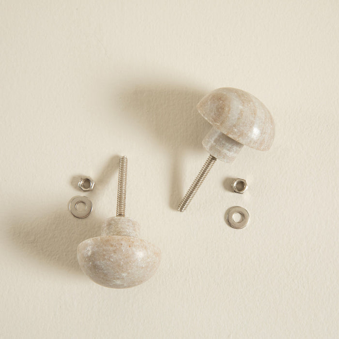 Marbly Round Knob Light Brown