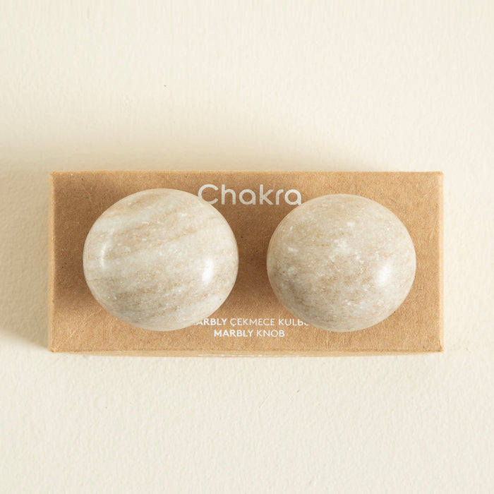 Marbly Round Knob Light Brown