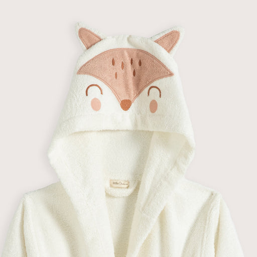 Fox Hoodıe Bathrobe Vanilla