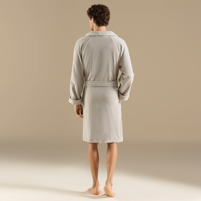 Eva Cotton Unısex Bathrobe Light Grey