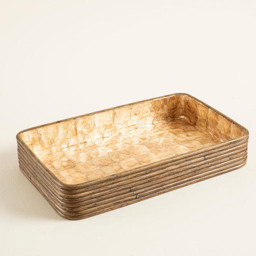 Innoq Round Decorative Tray 48X30 CM Pearl