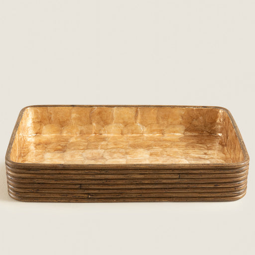 Innoq Round Decorative Tray 48X30 CM Pearl