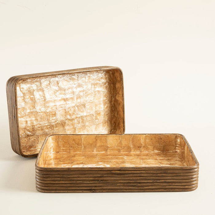 Innoq Round Decorative Tray 48X30 CM Pearl