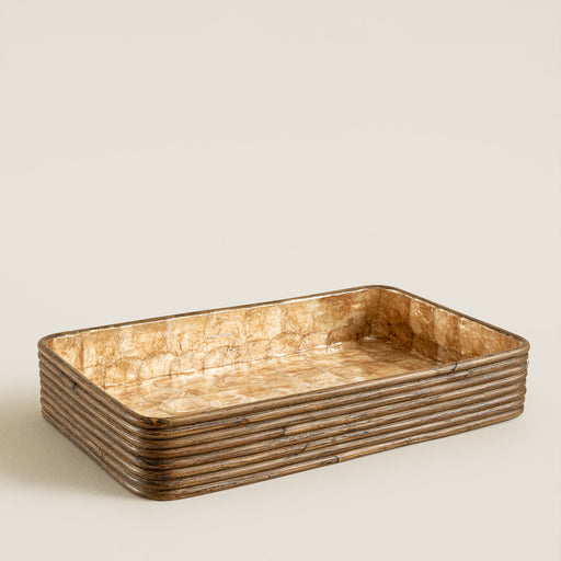 Innoq Round Decorative Tray 52x34 Cm Pearl