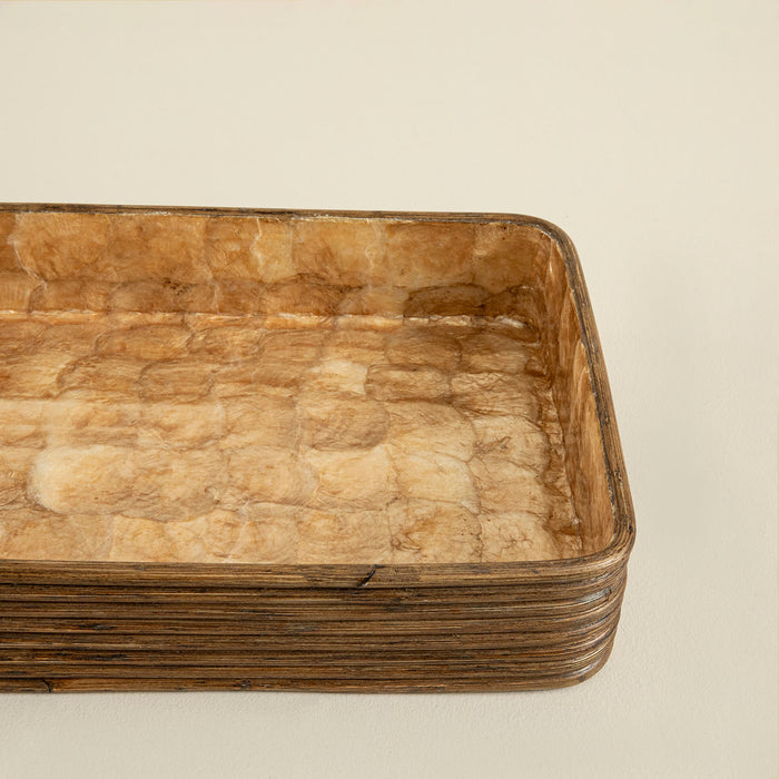 Innoq Round Decorative Tray 52x34 Cm Pearl